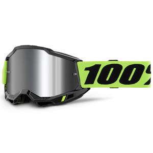 Okulary motocrossowe 100% Accuri 2 fluo żółte z pleksiglasem srebrnym