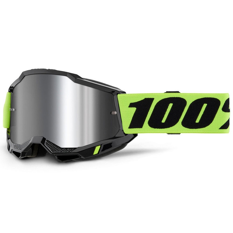 Okulary motocrossowe 100% Accuri 2 fluo żółte z pleksiglasem srebrnym