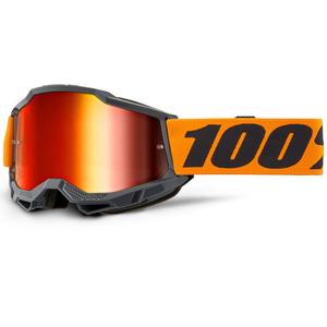 Gogle motocrossowe 100% Accuri 2 pomarańczowe z czerwonym pleksiglasem