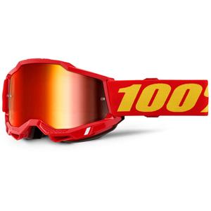 Okulary motocrossowe 100% Accuri 2 czerwone z czerwonym pleksiglasem