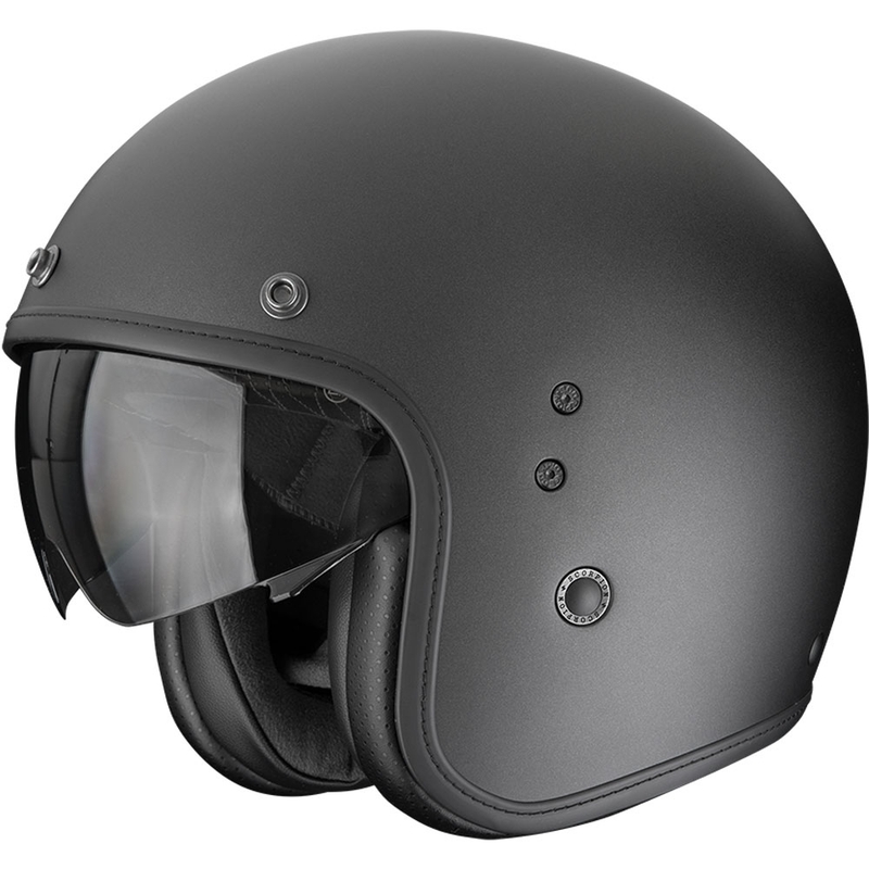Kask motocyklowy Scorpion Belfast EVO Solid Open Face, matowo-perłowy, czarny