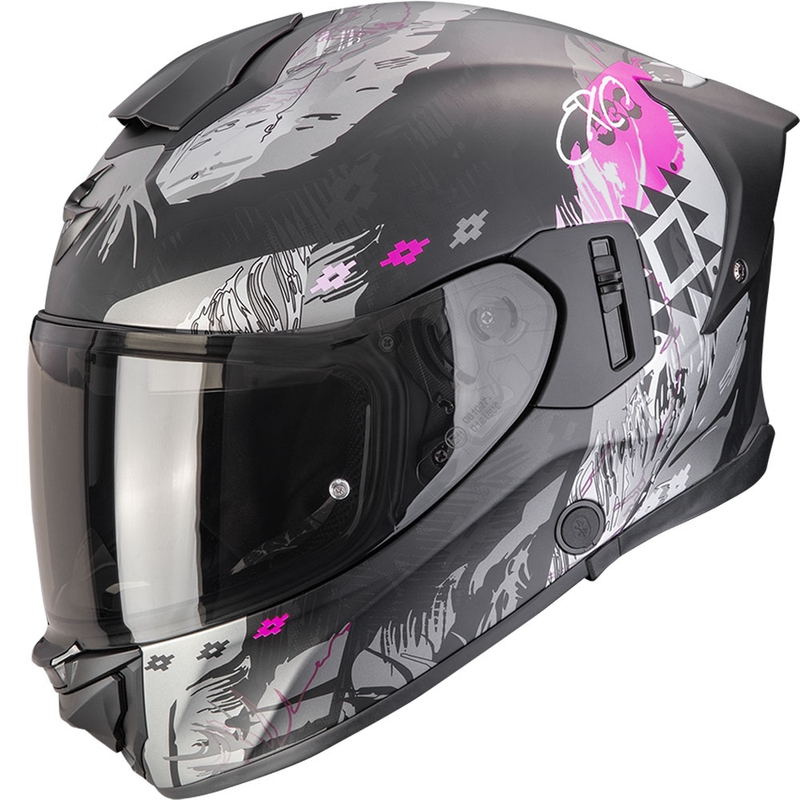 Kask motocyklowy integralny Scorpion EXO-530 Air Hadji matowy czarno-różowy