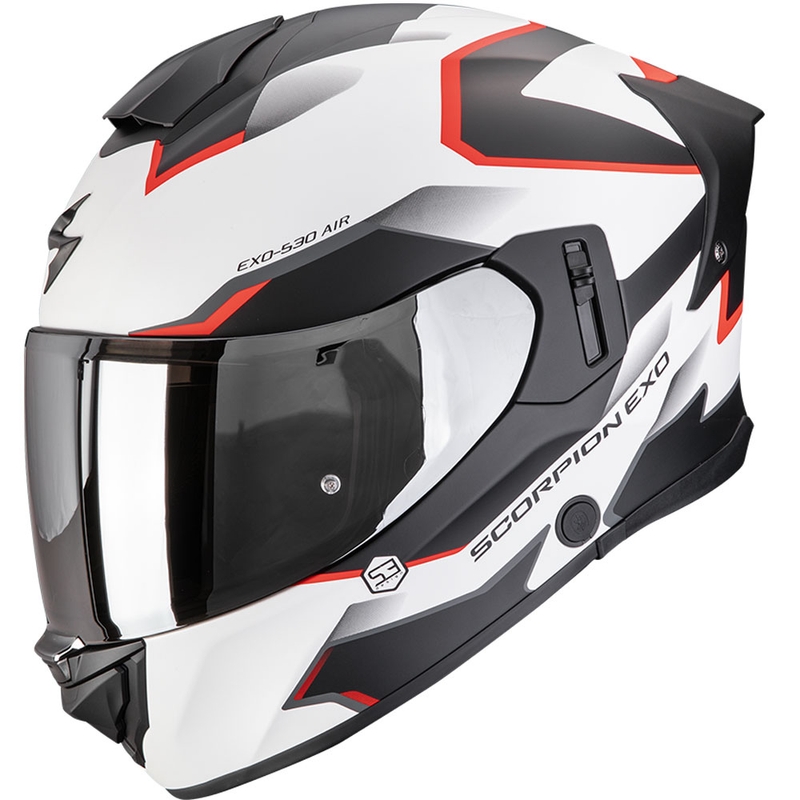 Kask motocyklowy integralny Scorpion EXO-530 Air Clip matowy biało-czarno-czerwony