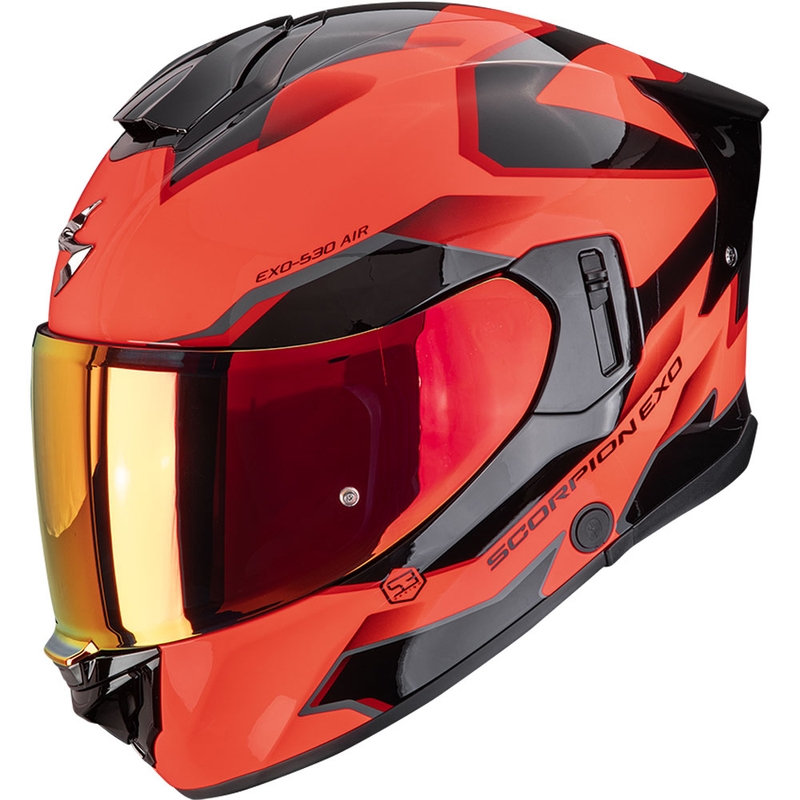 Kask motocyklowy integralny Scorpion EXO-530 Air Clip fluorescencyjno-czerwono-czarny