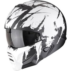 Kask otwarty z maską Scorpion EXO-COMBAT II Marauder matowy czarno-biały