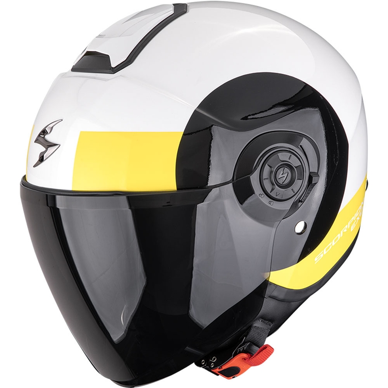 Kask motocyklowy otwarty Scorpion EXO-CITY II Sheer biało-czarno-żółty