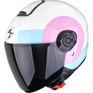 Kask motocyklowy Scorpion EXO-CITY II Sheer Open Face w kolorze biało-różowo-jasnoniebieskim