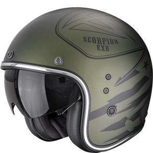 Kask motocyklowy otwarty Scorpion Belfast Dawg, matowozielony