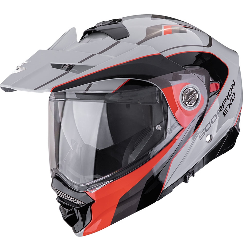 Kask motocyklowy enduro Scorpion ADX-2 Kamps szaro-czerwony