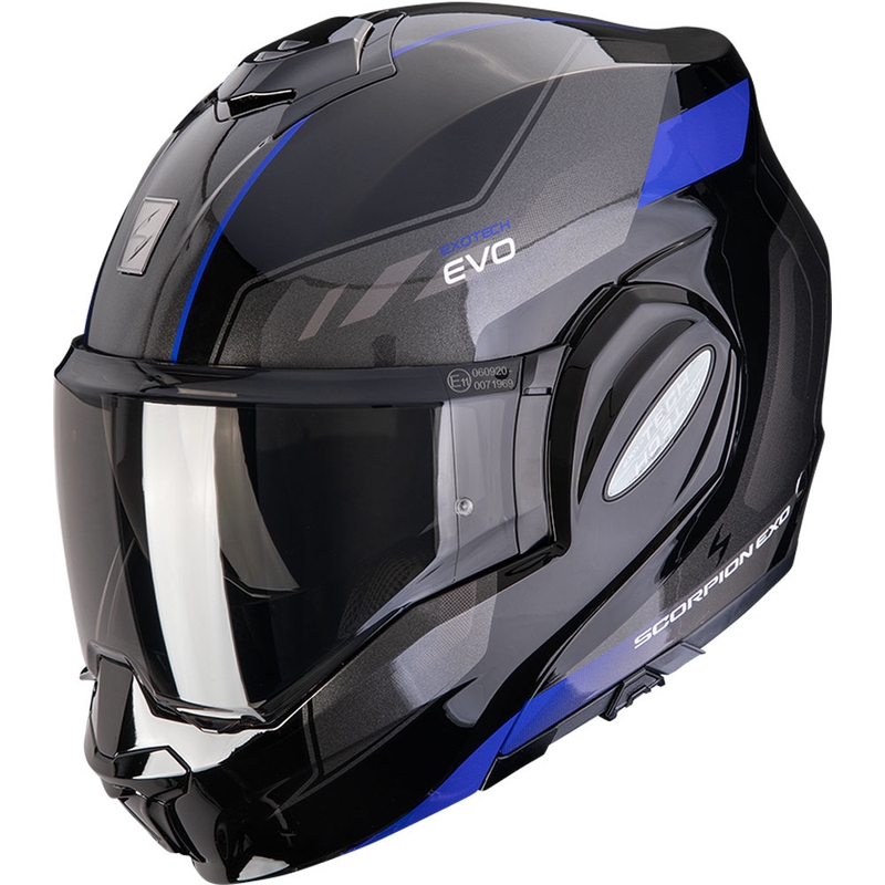 Kask motocyklowy typu flip-up Scorpion EXO-TECH EVO Socius czarno-niebieski