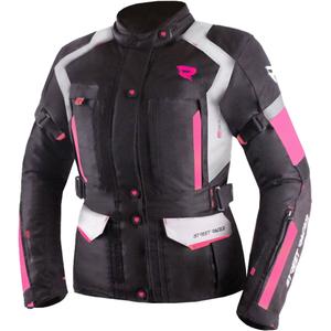 Kurtka motocyklowa damska Street Racer Hilax czarno-szaro-różowa
