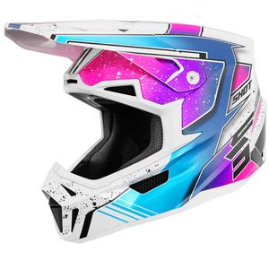 Kask motocrossowy Shot Lite Racing perłowo-biały-różowy