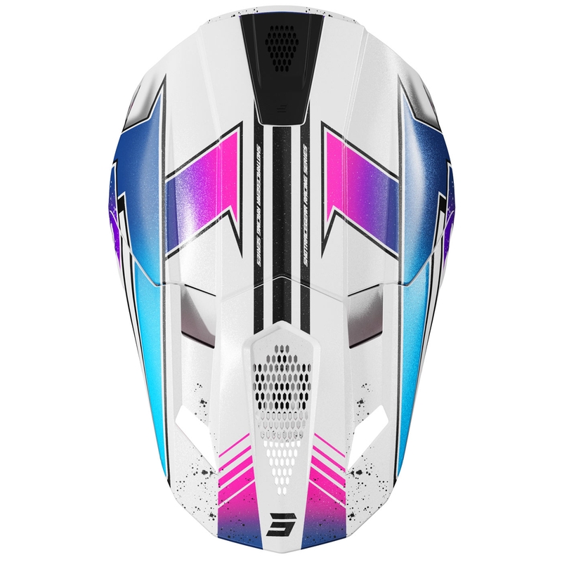 Kask motocrossowy Shot Lite Racing perłowo-biały-różowy