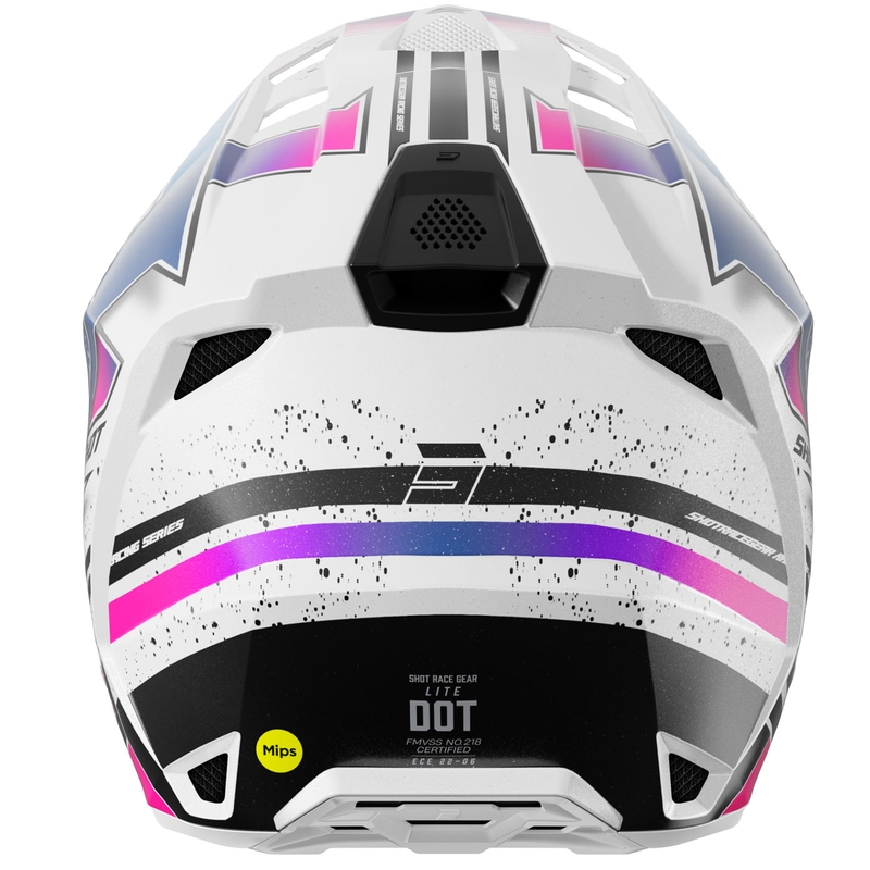 Kask motocrossowy Shot Lite Racing perłowo-biały-różowy
