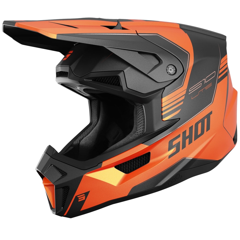 Kask motocrossowy Shot Lite S10 matowy pomarańczowy