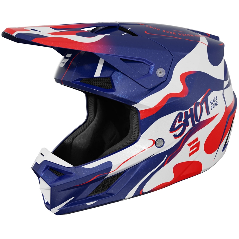 Kask motocrossowy Shot Speed Beast perłowo-niebiesko-czerwony