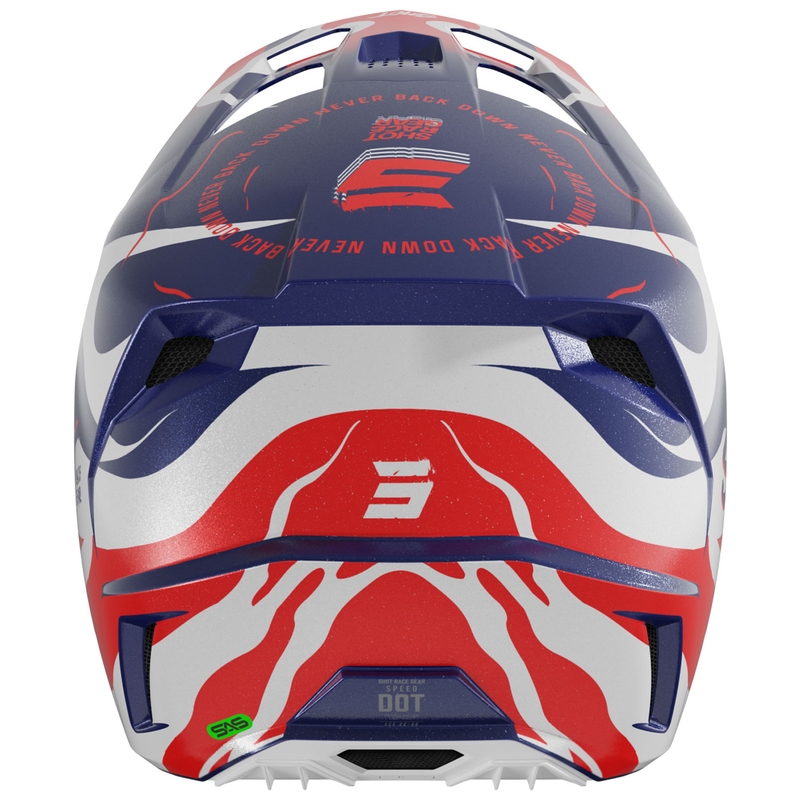 Kask motocrossowy Shot Speed Beast perłowo-niebiesko-czerwony