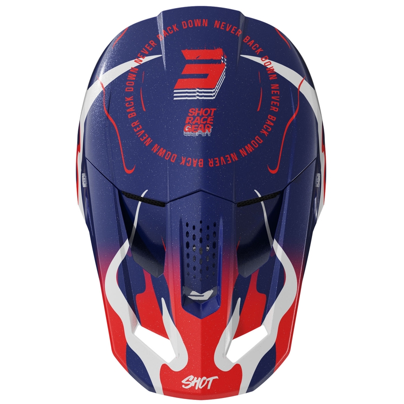 Kask motocrossowy Shot Speed Beast perłowo-niebiesko-czerwony