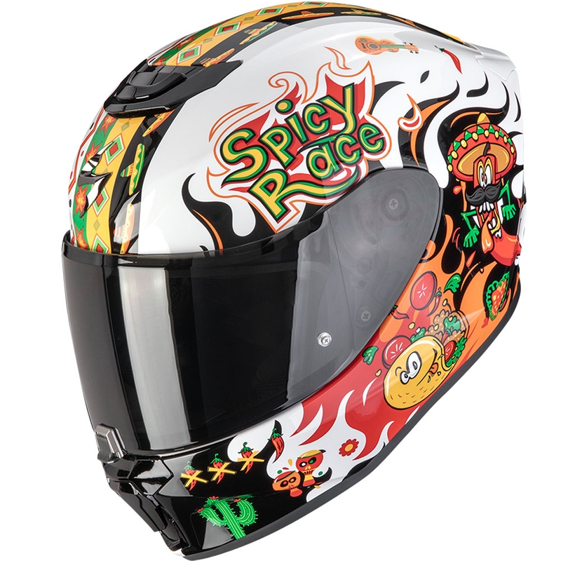Kask motocyklowy dziecięcy Scorpion EXO-JNR Air Yucatan biało-pomarańczowo-czarny