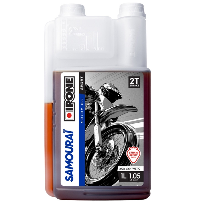 Olej silnikowy syntetyczny Ipone Samourai Racing 2T 1 l truskawkowy