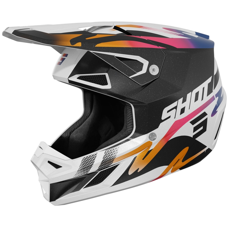 Kask motocrossowy Shot Speed Wave perłowy czarno-biały