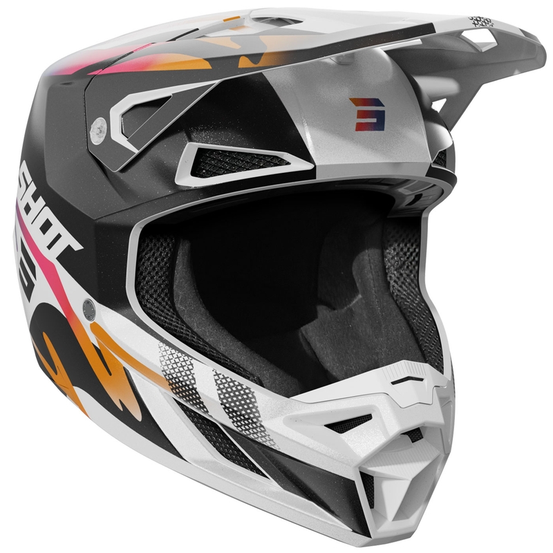 Kask motocrossowy Shot Speed Wave perłowy czarno-biały