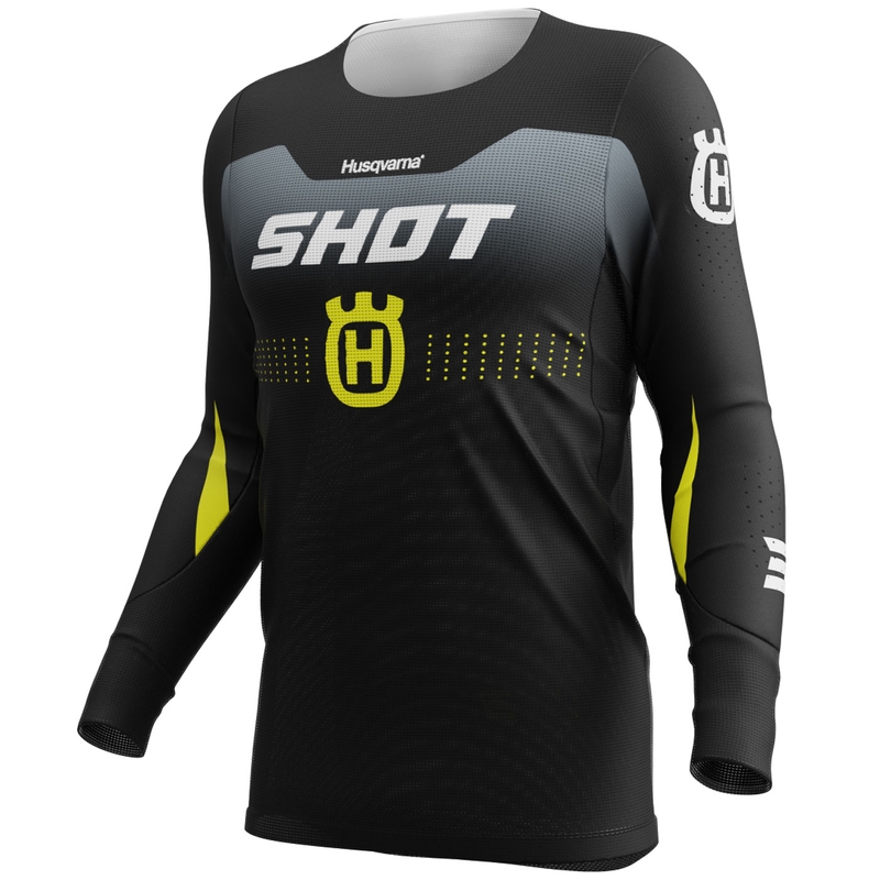 Koszulka motocrossowa Shot Aerolite HVA 26 czarno-szara