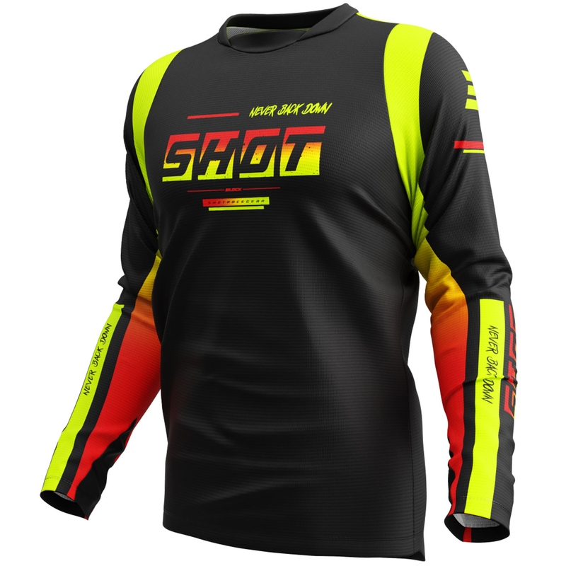 Koszulka motocrossowa Shot Devo Block fluo yellow