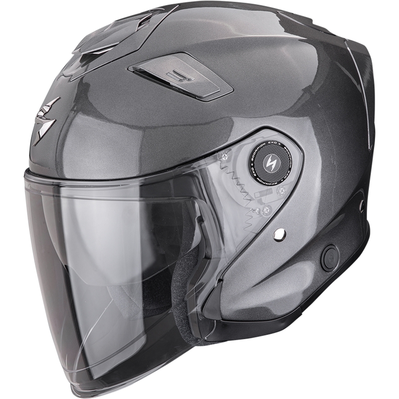 Kask motocyklowy otwarty Scorpion EXO-GT Jet Solid w kolorze metalicznym szarym