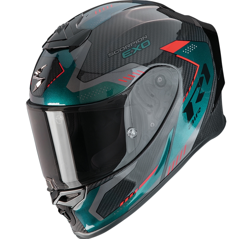 Kask motocyklowy integralny Scorpion EXO-R1 EVO II Carbon Air Propel czarno-zielony