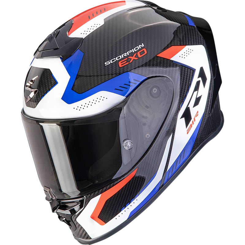 Kask motocyklowy integralny Scorpion EXO-R1 EVO II Carbon Air Propel czarno-biało-czerwony