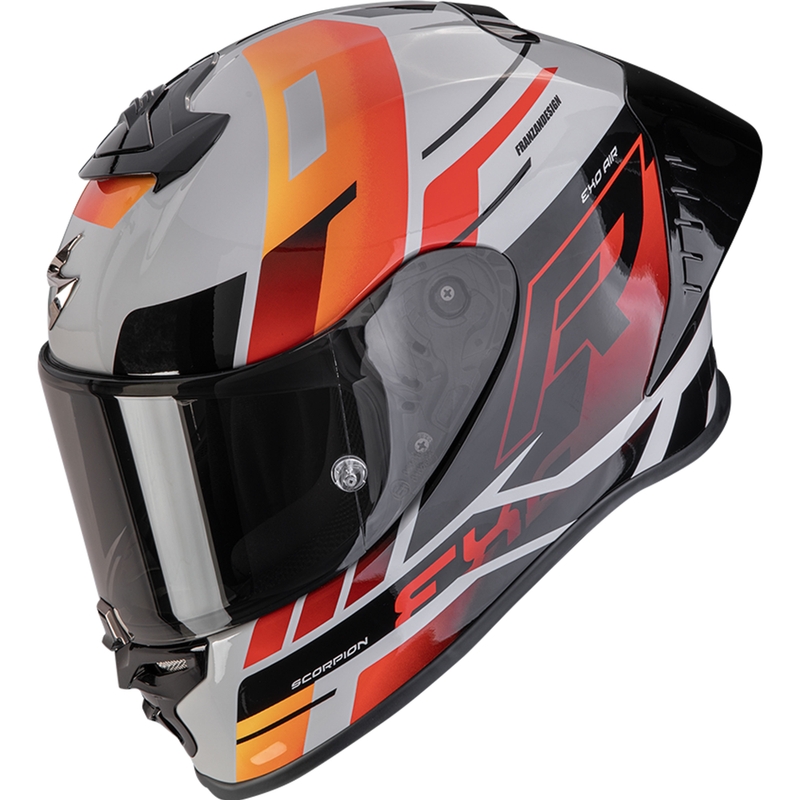 Kask motocyklowy integralny Scorpion EXO-R1 EVO II Air Adrenaline szaro-czerwono-pomarańczowy