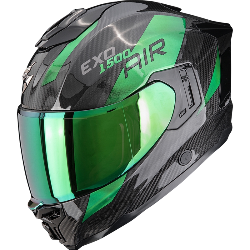 Kask motocyklowy integralny Scorpion EXO-1500 Carbon Air Platted czarno-zielony