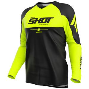 Koszulka motocrossowa Shot Draw Private fluo-żółta