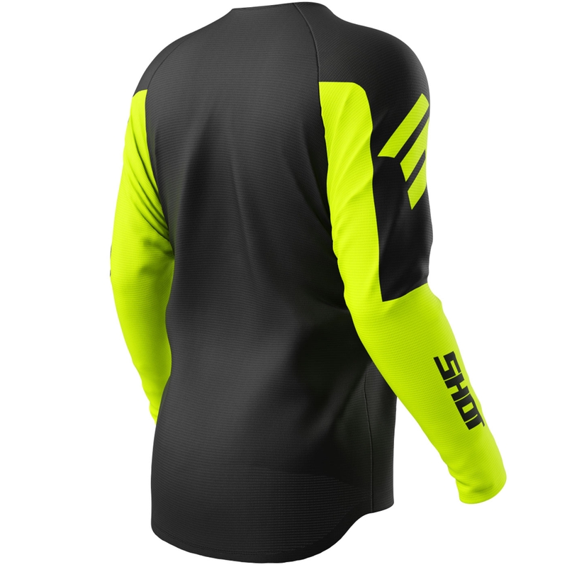 Koszulka motocrossowa Shot Draw Private fluo-żółta