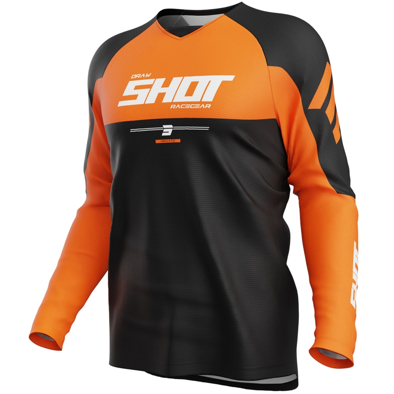 Koszulka motocrossowa Shot Draw Private pomarańczowa