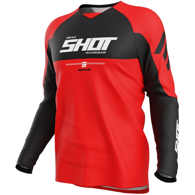 Koszulka motocrossowa Shot Draw Private czerwona