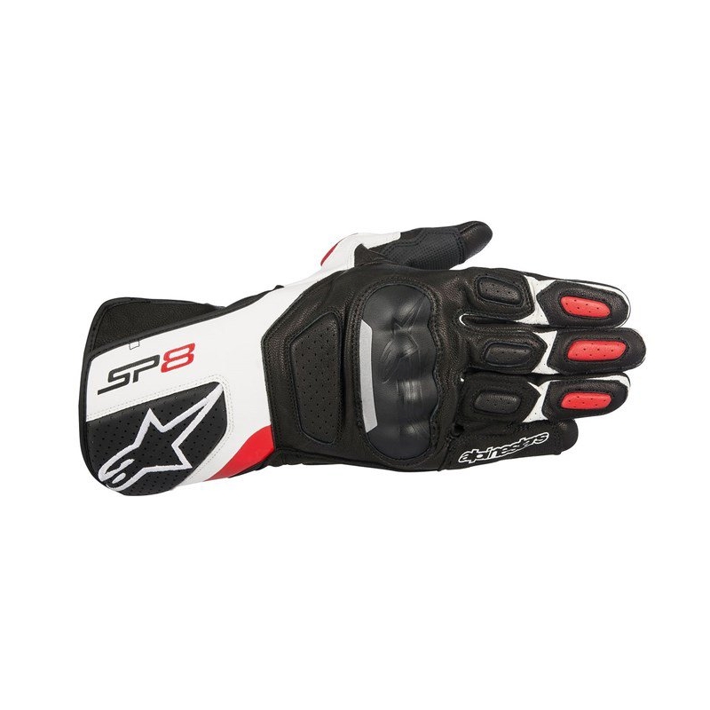 Rękawice motocyklowe Alpinestars SP-8 czarno-biało-czerwone