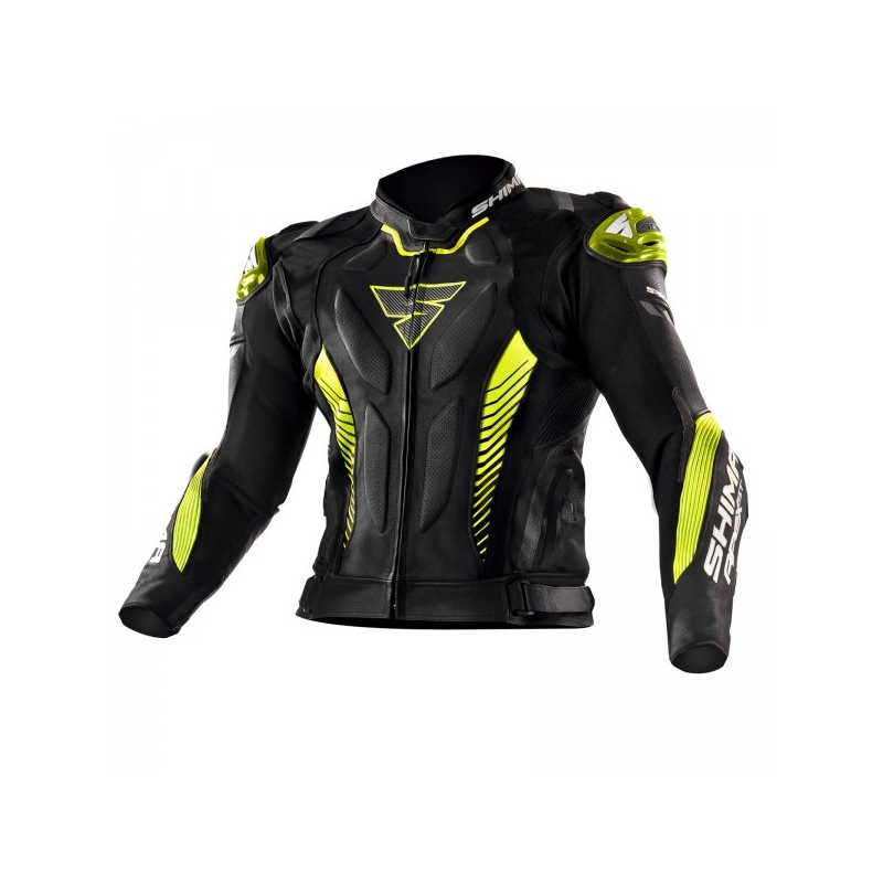 Skórzana kurtka motocyklowa Shima Apex czarno-fluo żółta