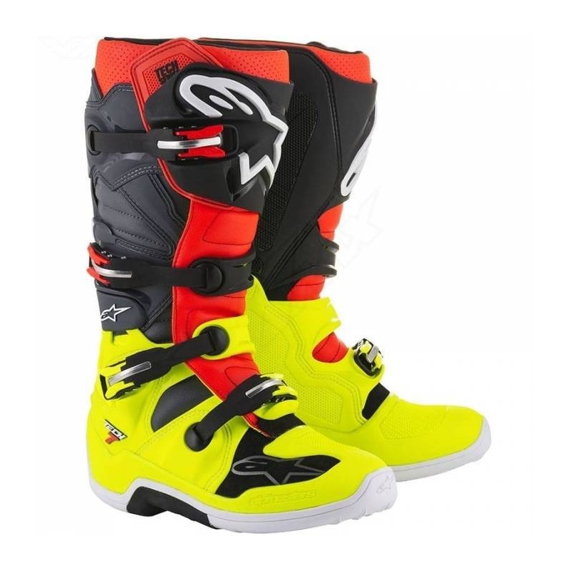 Buty motocyklowe Alpinestars Tech 7 czerwono-fluo żółte