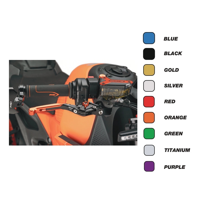 Clutch lever without adapter PUIG 4.0 extendable folding black/red