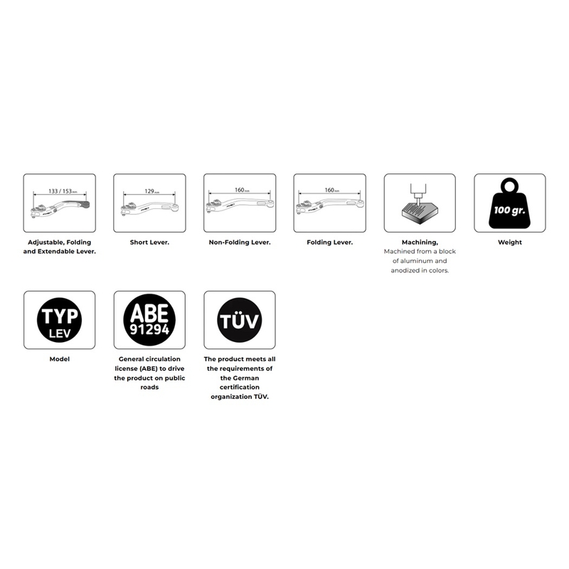 Clutch lever without adapter PUIG 4.0 extendable folding black/red