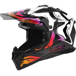 Kask motocrossowy LS2 MX708 Fast II Wash White czarno-biało-różowy