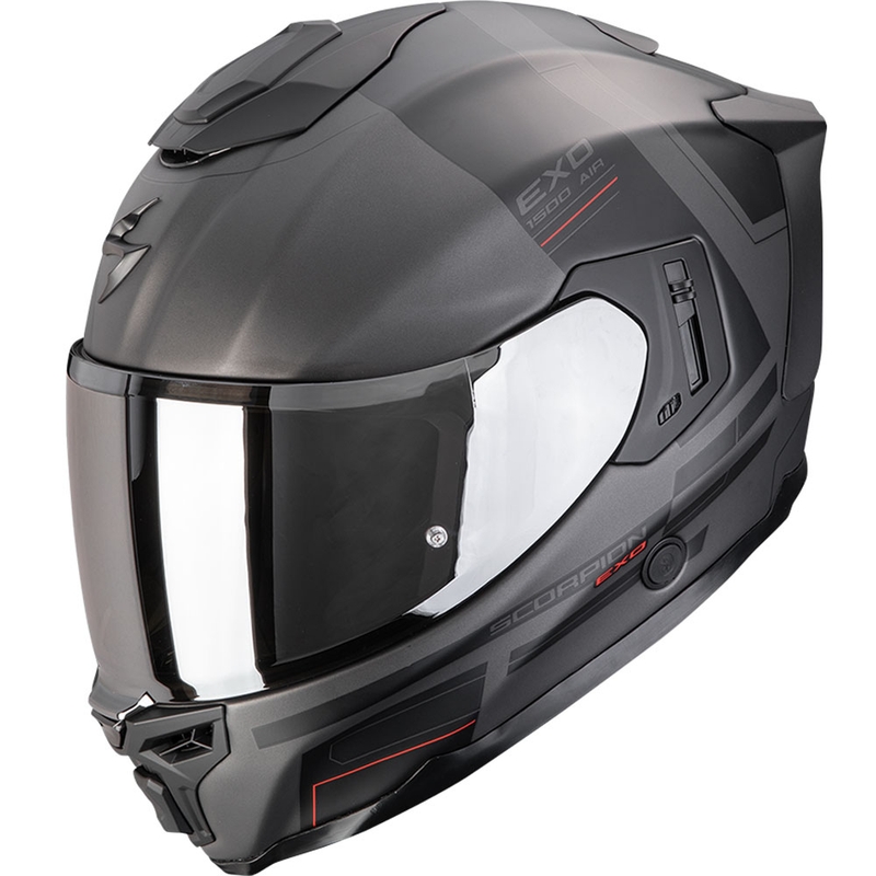 Kask motocyklowy integralny Scorpion EXO-1500 Air Dual matowy srebrno-czarno-czerwony