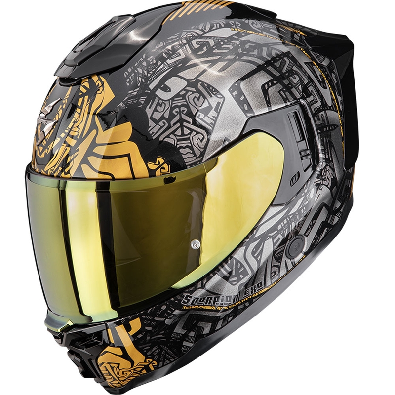 Kask motocyklowy integralny Scorpion EXO-1500 Air Apus czarno-szaro-złoty