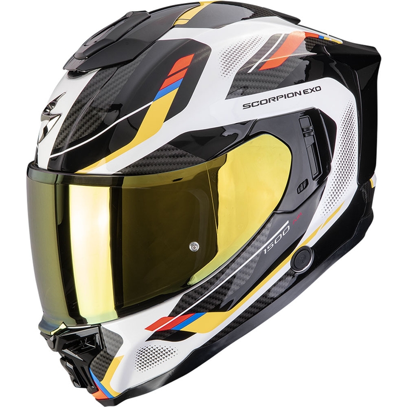 Kask motocyklowy integralny Scorpion EXO-1500 Air Sleek biało-niebiesko-żółty