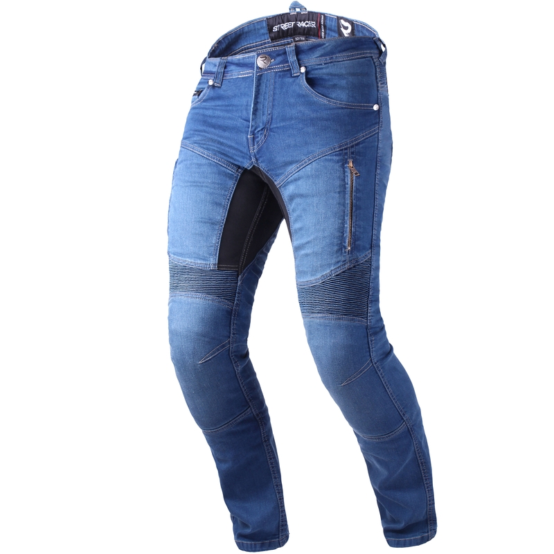 Niebieskie jeansy motocyklowe Street Racer Stretch II CE