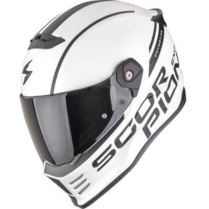 Kask motocyklowy integralny Scorpion Covert FX Danko matowo-perłowy biało-czarny
