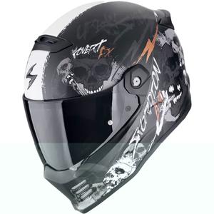 Integralny kask motocyklowy Scorpion COVERT FX SKULLZ matowy czarno-szaro-złoty