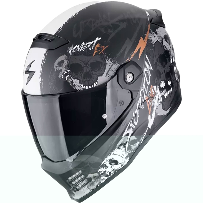 Integralny kask motocyklowy Scorpion COVERT FX SKULLZ matowy czarno-szaro-złoty